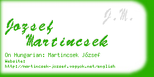 jozsef martincsek business card