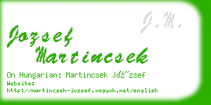 jozsef martincsek business card